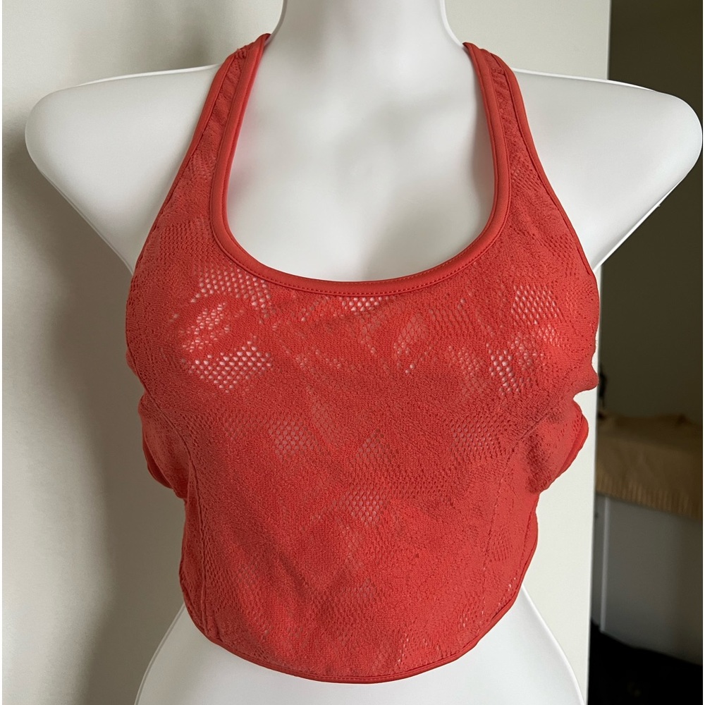 Free People Red Crop Racerback Top Halter Neck Women's Size Small